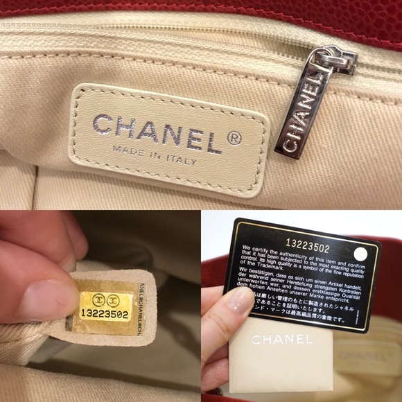 SOLD Chanel Red Caviar Leather Large Tote Bag - Picture 4 of 8